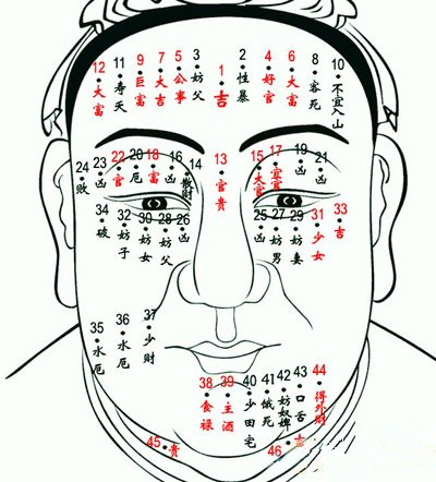 面部长痣图解：不同部位有不同的寓意