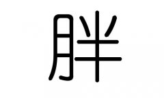 胖字的五行属什么，胖字有几划，胖字的含义